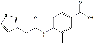 3-methyl-4-[2-(thiophen-3-yl)acetamido]benzoic acid Struktur