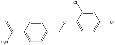 4-(4-bromo-2-chlorophenoxymethyl)benzene-1-carbothioamide Struktur