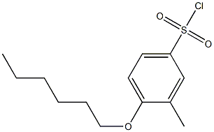 4-(hexyloxy)-3-methylbenzene-1-sulfonyl chloride Struktur