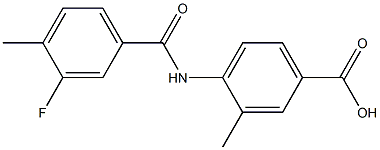 4-[(3-fluoro-4-methylbenzoyl)amino]-3-methylbenzoic acid Struktur