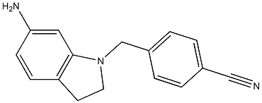 4-[(6-amino-2,3-dihydro-1H-indol-1-yl)methyl]benzonitrile Struktur