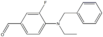 4-[benzyl(ethyl)amino]-3-fluorobenzaldehyde Struktur