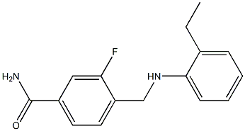 4-{[(2-ethylphenyl)amino]methyl}-3-fluorobenzamide Struktur