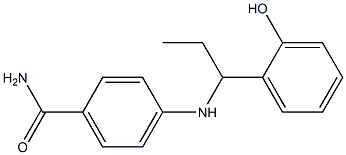 4-{[1-(2-hydroxyphenyl)propyl]amino}benzamide Struktur