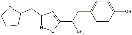 4-{2-amino-2-[3-(oxolan-2-ylmethyl)-1,2,4-oxadiazol-5-yl]ethyl}phenol Struktur