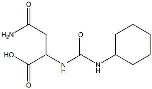 4-amino-2-{[(cyclohexylamino)carbonyl]amino}-4-oxobutanoic acid Struktur