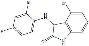 4-bromo-3-[(2-bromo-4-fluorophenyl)amino]-2,3-dihydro-1H-indol-2-one Struktur