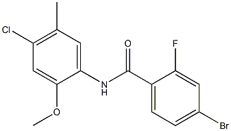 4-bromo-N-(4-chloro-2-methoxy-5-methylphenyl)-2-fluorobenzamide Struktur