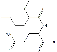 4-carbamoyl-2-(2-ethylhexanamido)butanoic acid Struktur