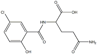 4-carbamoyl-2-[(5-chloro-2-hydroxyphenyl)formamido]butanoic acid Struktur