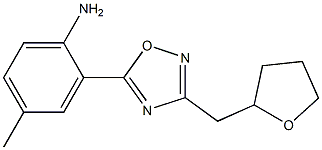 4-methyl-2-[3-(oxolan-2-ylmethyl)-1,2,4-oxadiazol-5-yl]aniline Struktur