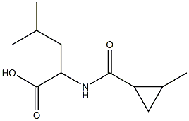 4-methyl-2-{[(2-methylcyclopropyl)carbonyl]amino}pentanoic acid Struktur