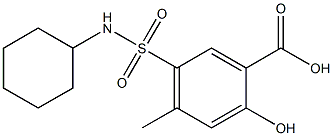 5-(cyclohexylsulfamoyl)-2-hydroxy-4-methylbenzoic acid Struktur