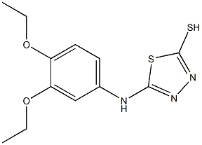 5-[(3,4-diethoxyphenyl)amino]-1,3,4-thiadiazole-2-thiol Struktur