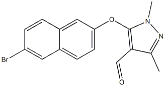 5-[(6-bromonaphthalen-2-yl)oxy]-1,3-dimethyl-1H-pyrazole-4-carbaldehyde Struktur