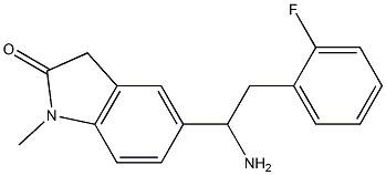 5-[1-amino-2-(2-fluorophenyl)ethyl]-1-methyl-2,3-dihydro-1H-indol-2-one Struktur