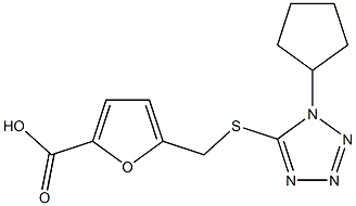 5-{[(1-cyclopentyl-1H-tetrazol-5-yl)thio]methyl}-2-furoic acid Struktur