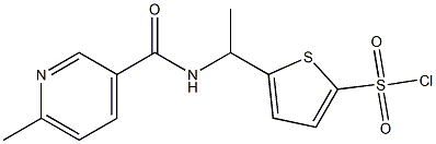 5-{1-[(6-methylpyridin-3-yl)formamido]ethyl}thiophene-2-sulfonyl chloride Struktur