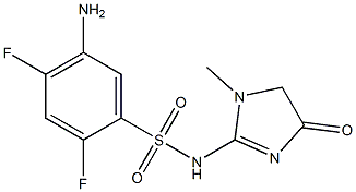 5-amino-2,4-difluoro-N-(1-methyl-4-oxo-4,5-dihydro-1H-imidazol-2-yl)benzene-1-sulfonamide Struktur