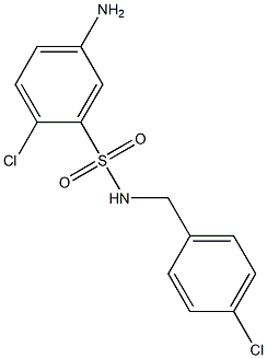 5-amino-2-chloro-N-[(4-chlorophenyl)methyl]benzene-1-sulfonamide Struktur