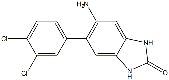 5-amino-6-(3,4-dichlorophenyl)-1,3-dihydro-2H-benzimidazol-2-one Struktur