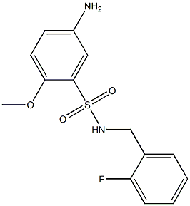 5-amino-N-[(2-fluorophenyl)methyl]-2-methoxybenzene-1-sulfonamide Struktur