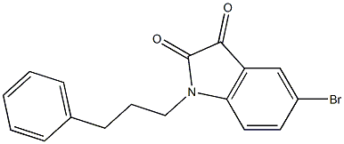 5-bromo-1-(3-phenylpropyl)-2,3-dihydro-1H-indole-2,3-dione Struktur