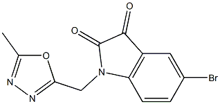 5-bromo-1-[(5-methyl-1,3,4-oxadiazol-2-yl)methyl]-2,3-dihydro-1H-indole-2,3-dione Struktur