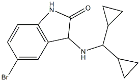 5-bromo-3-[(dicyclopropylmethyl)amino]-2,3-dihydro-1H-indol-2-one Struktur