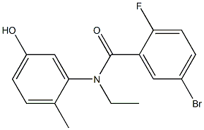 5-bromo-N-ethyl-2-fluoro-N-(5-hydroxy-2-methylphenyl)benzamide Struktur