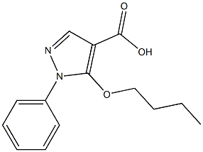 5-butoxy-1-phenyl-1H-pyrazole-4-carboxylic acid Struktur