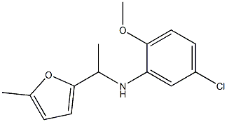 5-chloro-2-methoxy-N-[1-(5-methylfuran-2-yl)ethyl]aniline Struktur