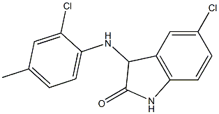 5-chloro-3-[(2-chloro-4-methylphenyl)amino]-2,3-dihydro-1H-indol-2-one Struktur