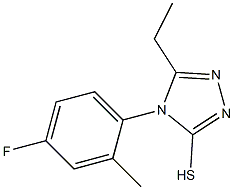 5-ethyl-4-(4-fluoro-2-methylphenyl)-4H-1,2,4-triazole-3-thiol Struktur