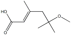 5-methoxy-3,5-dimethylhex-2-enoic acid Struktur