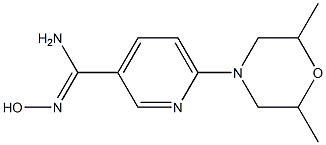 6-(2,6-dimethylmorpholin-4-yl)-N'-hydroxypyridine-3-carboximidamide Struktur