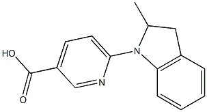 6-(2-methyl-2,3-dihydro-1H-indol-1-yl)pyridine-3-carboxylic acid Struktur