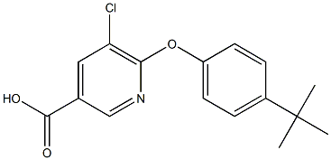 6-(4-tert-butylphenoxy)-5-chloropyridine-3-carboxylic acid Struktur