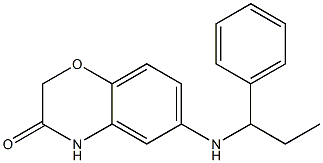 6-[(1-phenylpropyl)amino]-3,4-dihydro-2H-1,4-benzoxazin-3-one Struktur