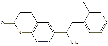 6-[1-amino-2-(2-fluorophenyl)ethyl]-1,2,3,4-tetrahydroquinolin-2-one Struktur