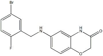 6-{[(5-bromo-2-fluorophenyl)methyl]amino}-3,4-dihydro-2H-1,4-benzoxazin-3-one Struktur