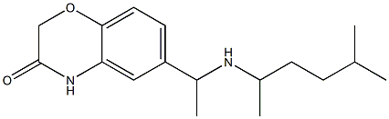 6-{1-[(5-methylhexan-2-yl)amino]ethyl}-3,4-dihydro-2H-1,4-benzoxazin-3-one Struktur