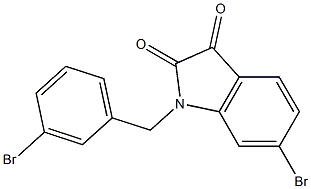 6-bromo-1-[(3-bromophenyl)methyl]-2,3-dihydro-1H-indole-2,3-dione Struktur