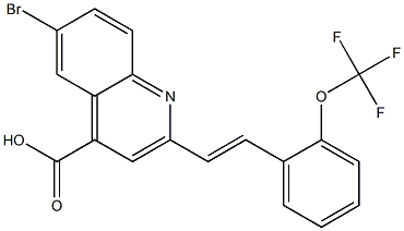 6-bromo-2-{(E)-2-[2-(trifluoromethoxy)phenyl]vinyl}quinoline-4-carboxylic acid Struktur