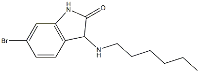 6-bromo-3-(hexylamino)-2,3-dihydro-1H-indol-2-one Struktur