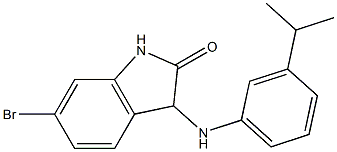 6-bromo-3-{[3-(propan-2-yl)phenyl]amino}-2,3-dihydro-1H-indol-2-one Struktur