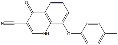 8-(4-methylphenoxy)-4-oxo-1,4-dihydroquinoline-3-carbonitrile Struktur