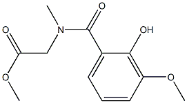 methyl 2-[(2-hydroxy-3-methoxyphenyl)-N-methylformamido]acetate Struktur