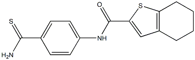 N-(4-carbamothioylphenyl)-4,5,6,7-tetrahydro-1-benzothiophene-2-carboxamide Struktur