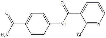 N-(4-carbamoylphenyl)-2-chloropyridine-3-carboxamide Struktur